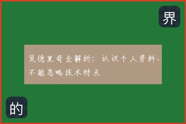 莫德里奇全解析:认识个人资料,不能忽略技术特点